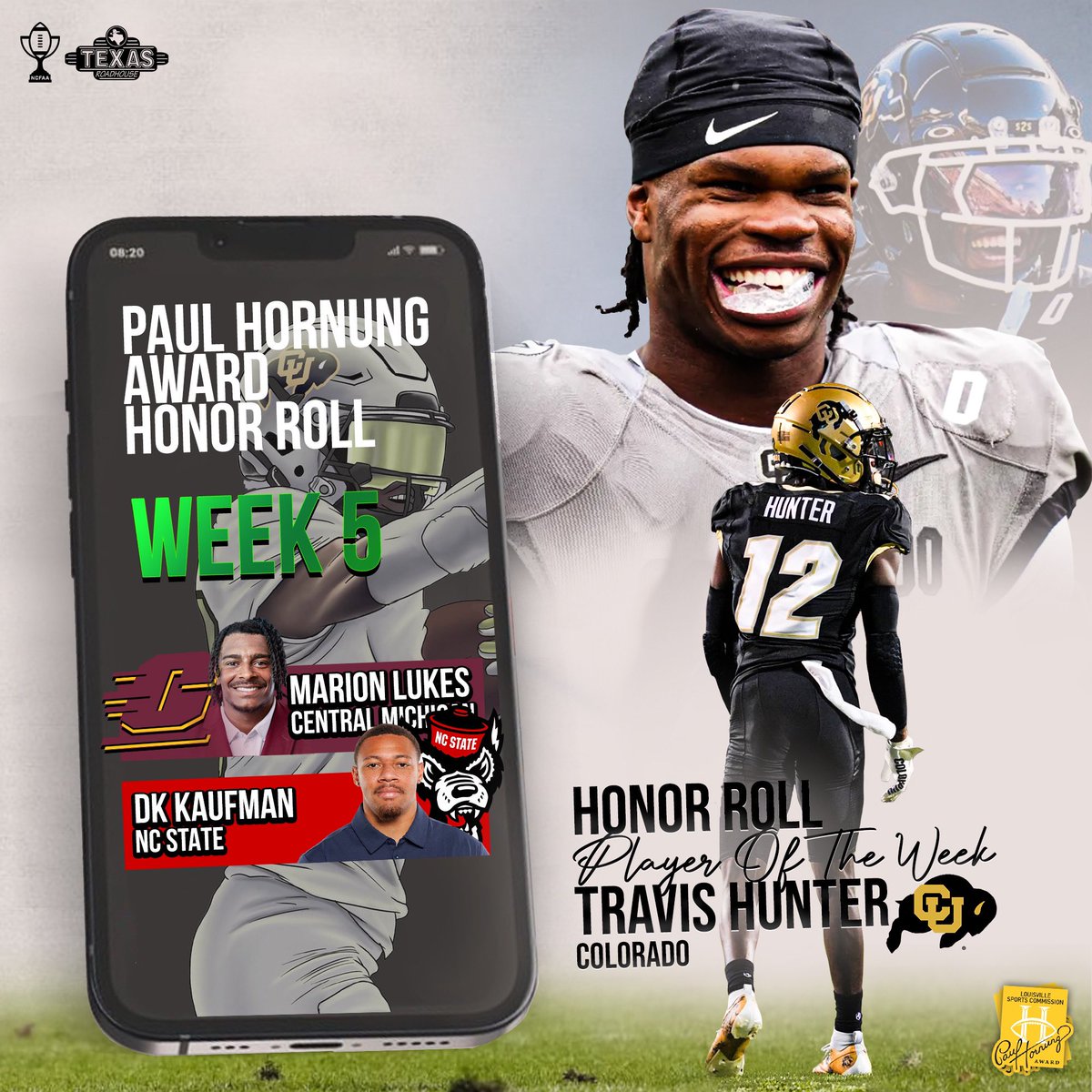 Paul Hornung Award (@hornungaward) on Twitter photo Another week with Travis Hunter earning POW honors. He’s accompanied by two new comers who showed out this weekend! #DKKaufman <a href="/lukes_era9/">Marion lukes</a> Another week with Travis Hunter earning POW honors. He’s accompanied by two new comers who showed out this weekend! #DKKaufman <a href="/lukes_era9/">Marion lukes</a>