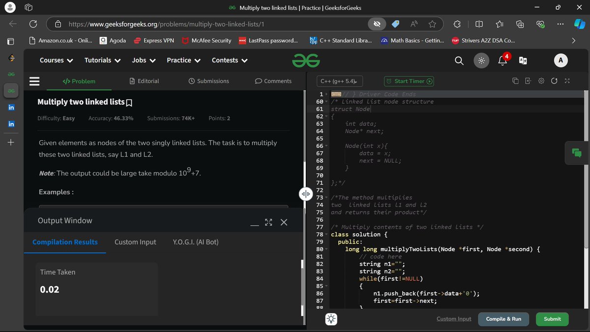 Ammycodex's tweet photo. #day20 #DeutscheBank
#GeekStreak2024
#DataStructures
#21CodingChallenges
#CodingCompetition
#AlgorithmMastery
#TechChallenge
#CodeWarrior https://t.co/ivkL9Tc3UB