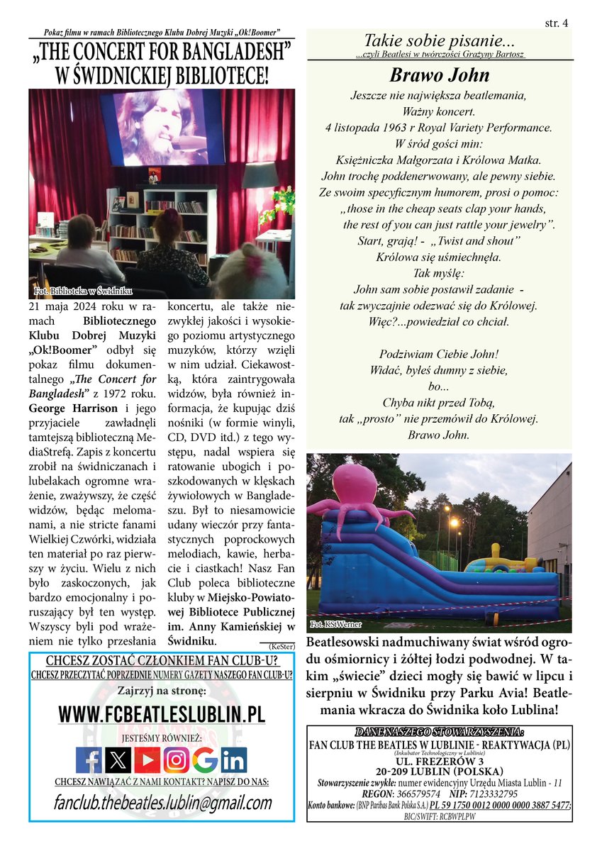 Today is 1st October, so it is the traditional edition of the new semi-annual edition of our <a href="/fcbeatleslbnpl/">Fan Club The Beatles in Lublin (Poland) 🍏</a> newspaper - "Materials from meetings" 🙂 And today is our Fan Club's #Birthday! YEAH, YEAH, YEAH!!! 😃✌️
fcbeatleslublin.pl