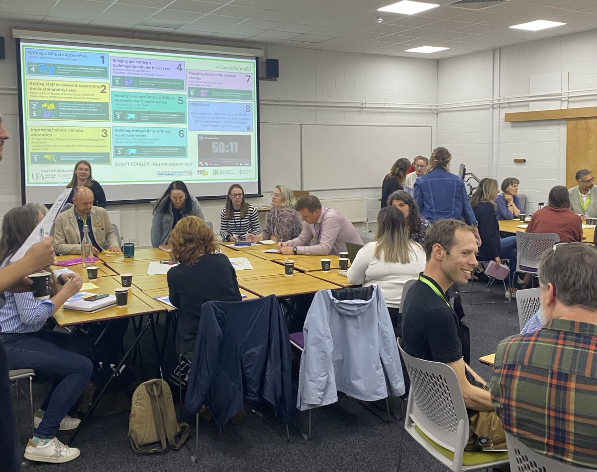 UEA_PGCE's tweet image. Huge thanks to @geogramblings for inviting us and hosting the inspiring #ClimateNatureEd event at UEA! 🌍🌱 The PGCE Geography group is excited to implement and support climate action plans in our placement schools. 🙌 #GeographyEd #UEA