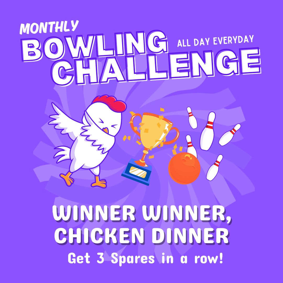 Round1USA's tweet photo. Who's hungry for victory this month? Bowl your way to a 'Winner Winner, Chicken Dinner'! 🏆🎁 Tag your bowling partner & click below for more details! 👇 🎳
https://t.co/TUiUPtdige
Tag us and #Round1USA when you play 😎
#Round1bowling #bowlingchallenge #bowling #october2024 https://t.co/VV0LN1AzlF