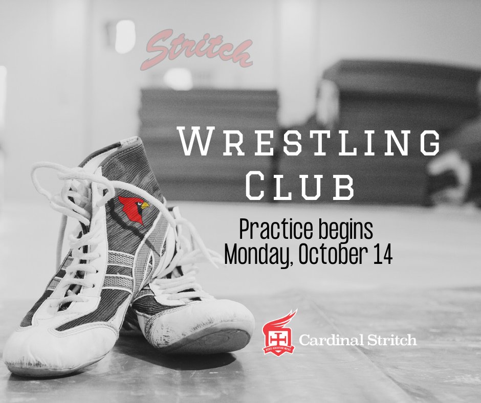 StritchCatholic's tweet photo. Former Stritch wrestler Lucas Roach invites all students (grades 3 - 12) interested in the sport of wrestling to join him in the Stritch Wrestling room on Mondays and Wednesdays from 5:30 to 7:00 pm, beginning Monday October 14, 2024. Register at https://t.co/4RVyjB3y4g. https://t.co/dvu2VH7Wge