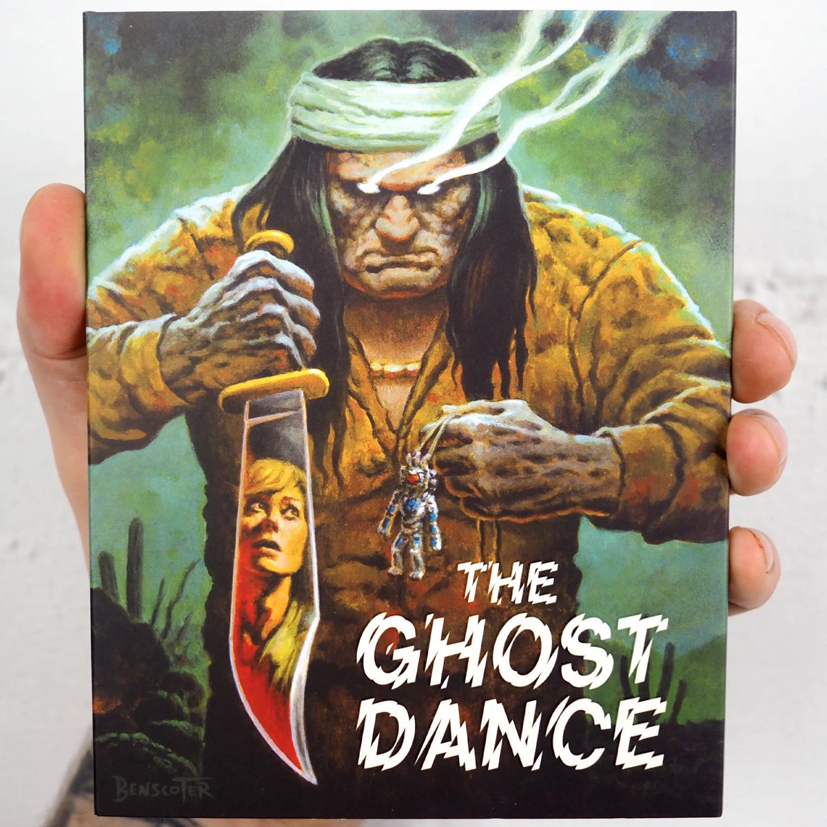 disc_connected's tweet photo. ***ANNOUNCEMENT***
Available to order now from @VinegarSyndrome on Blu-ray: #TheGhostDance (1982)!
When an excavation team led by Dr. Kay Foster unearths a burial site on an American Indian reservation, the tribal elders caution them that they are bringing about great danger - for they have disturbed the resting place of Nahalla, who, legend has it, was a sadistic and feared cult leader. Ignoring these warnings, however, the team transports the body back to the museum in hopes of identifying it. Sure enough, the grim predictions soon come to pass when a young couple are found gruesomely slaughtered after a late-night lovemaking session at the museum. Unbeknownst to Dr. Kay and her team, a local medicine man has managed to summon Nahalla. Now, possessed by his evil spirit, he is stalking the shadows, intent on meting out bloody vengeance to those who have disturbed his slumber.
Arriving in 1982 just as the slasher boom was waning, director Peter F. Buffa’s THE GHOST DANCE offered a novel spin on the already then-tired slice-and-dice formula by weaving American Indian folklore into its story whilst still offering up all the requisite hacking and slashing dictated by the genre. Criminally underseen and hitherto languishing in a murky VHS transfer, VS has at long last summoned up its Blu-ray world premiere, newly restored in 4K from original film elements - which finally affords viewers the chance to properly savor Fred Murphy’s (Stir of Echoes, The Mothman Prophecies) sumptuous desert photography - and offered up with a slew of newly-produced special features.
Region Free
Scanned and restored in 4K from its 35mm OCN
Commentary with author J.A. Kerswell and film and author Amanda Reyes
"Looking into the Past" (25 min) - an interview with co-writer/director Peter Buffa
"This Is Great Stuff!" (22 min) - an interview with co-writer/producer Robert M. Sutton
"Dances with Ghosts" (17 min) - an interview with stunt coordinator Don Shanks
Reversible sleeve
English SDH subs
https://t.co/otu1HfbOnN
#BluRay #PhysicalMedia #BluRays #BoutiqueBluRay #CultMovies #DiscConnected #VinegarSyndrome #OCNDistribution