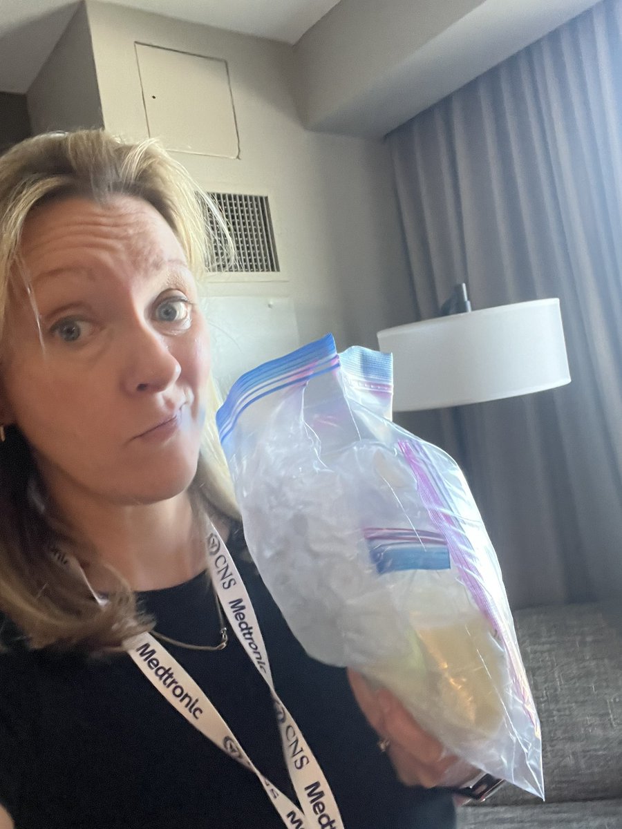 The coda: packing the milk to check out of the hotel, spend the rest of the day, the conference, and fly home tonight is the most stressful part. I’m never so relieved to see my home fridge. But it’s possible. 💪🏻 👩🏼‍⚕️ 🧠 👶🏼 🍼 ✈️  <a href="/CNS_Update/">CNS</a> <a href="/WomenInNSGY/">Women In Neurosurgery (WINS)</a>