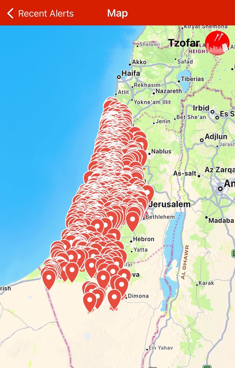 By far the biggest alert in Israel since the war began. I’m guessing this is Iran.