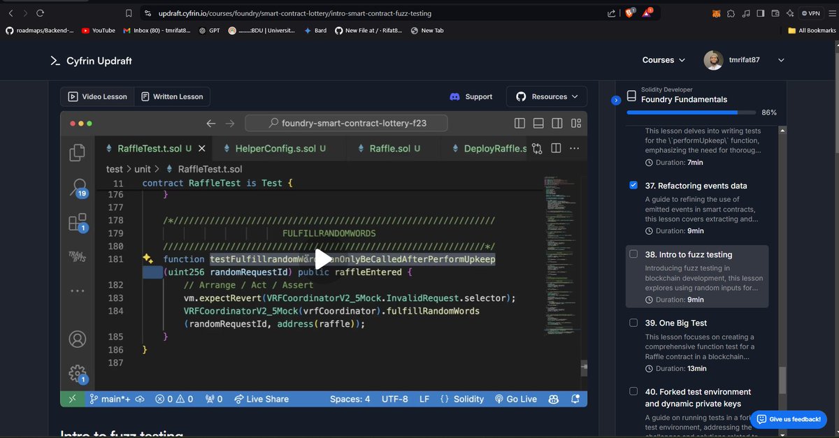 rifat87's tweet image. Intro to Fuzz Testing Discover the power of fuzz testing in blockchain development. Random inputs ensure secure and stable systems with mock functions and fuzz testing. #FuzzTesting #BlockchainDevelopment #SmartContractSecurity @CyfrinUpdraft @PatrickAlphaC