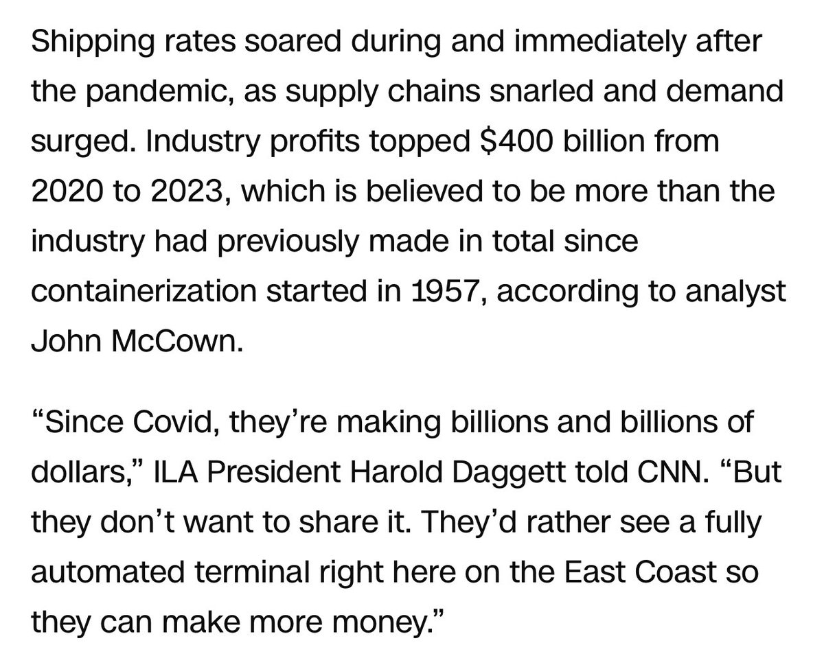 “Industry profits topped $400 billion from 2020 to 2023, which is believed to be more than the industry had previously made in total since containerization started in 1957”