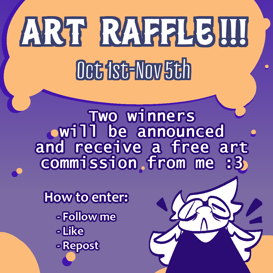 RatNamedSticks's tweet photo. MY FIRST EVER ART RAFFLE!!

-There will be 2 winners
-I will dm who wins
-Winners will have to choice for their free commission to be sfw or nsfw (of one character or oc)
-Don't spam (please)

Good luck, thank you for 2k!
#artraffle https://t.co/qdWrpuPXjn