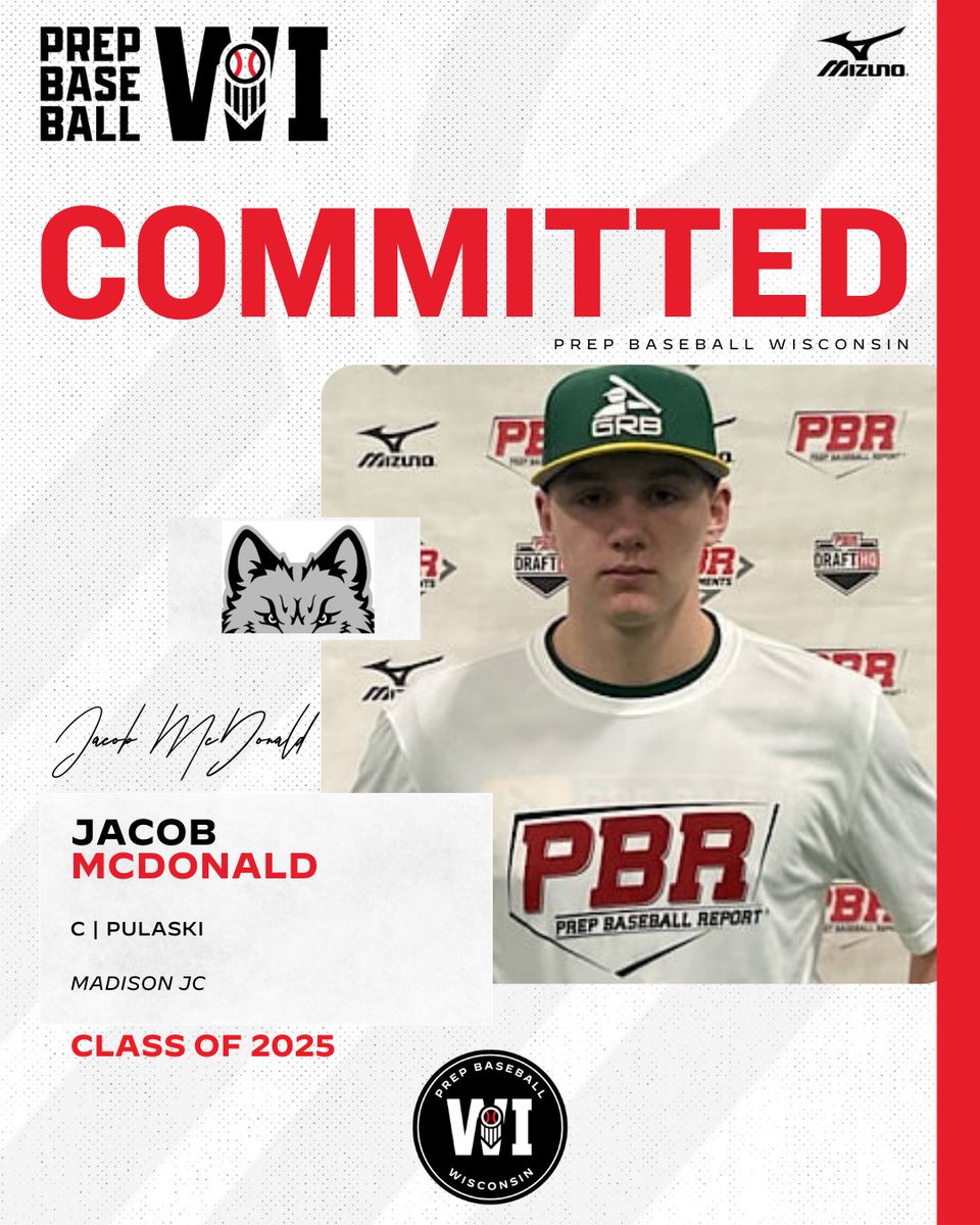 Prep Baseball Wisconsin (@prepbaseballwi) on Twitter photo C Jacob McDonald (Pulaski, 2025) commits to Madison JC.
(<a href="/mcpackbaseball/">WolfPack Baseball</a> | <a href="/BaseballPulaski/">Pulaski Baseball</a>)
👤: loom.ly/PyHL4Cc C Jacob McDonald (Pulaski, 2025) commits to Madison JC.
(<a href="/mcpackbaseball/">WolfPack Baseball</a> | <a href="/BaseballPulaski/">Pulaski Baseball</a>)
👤: loom.ly/PyHL4Cc