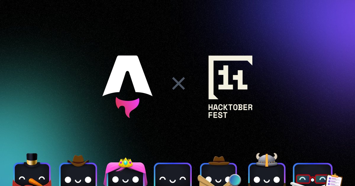 Ever found contributing to open-source too spooky? 👻

Join us for <a href="/hacktoberfest/">Hacktoberfest</a> and scare those thoughts away! ✨

Get started with our official guide and earn exclusive Astro Badges — our treat!

contribute.docs.astro.build/guides/hacktob…