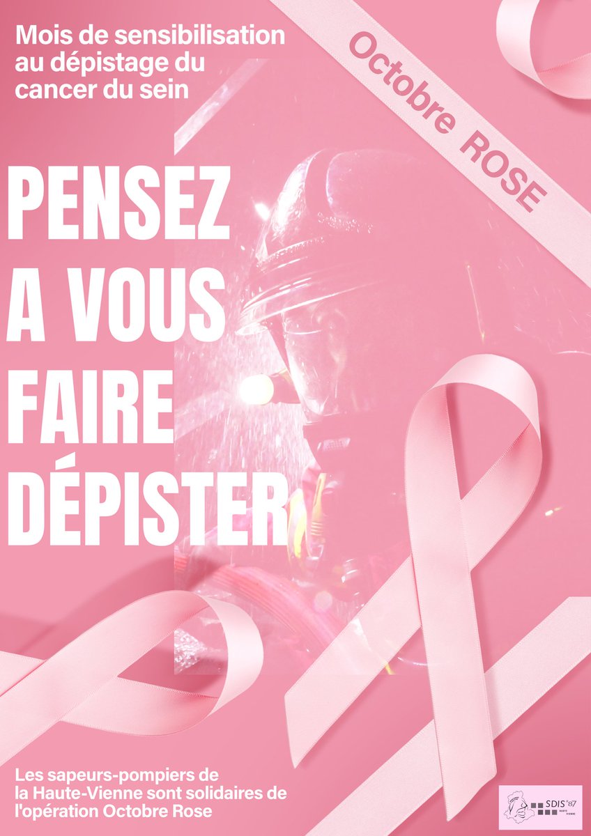 Sdis_87's tweet image. Les sapeurs #pompiers de la #HauteVienne soutiennent la campagne de dépistage du #CancerDuSein @laliguecancer 

Le dépistage sauve des vies. Informez-vous et surtout faites-vous dépister.
#depistezvous 
#Cancer
#OctobreRose 🌺
