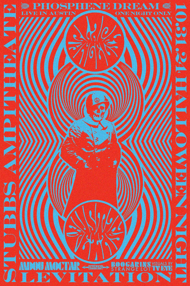 LEVITATION's tweet photo. PHOSPHENE DREAM for HALLOWEEN
@theblackangels are pleased to announce a full performance of their 2010 album, 'Phosphene Dream', for LEVITATION 2024. Playing 10/31 at @StubbsAustin with @MdouMoctar, @Boogarins and @StrangeLot.

Tickets available at https://t.co/9k4jsDEvWW https://t.co/Y7lyduLmAI