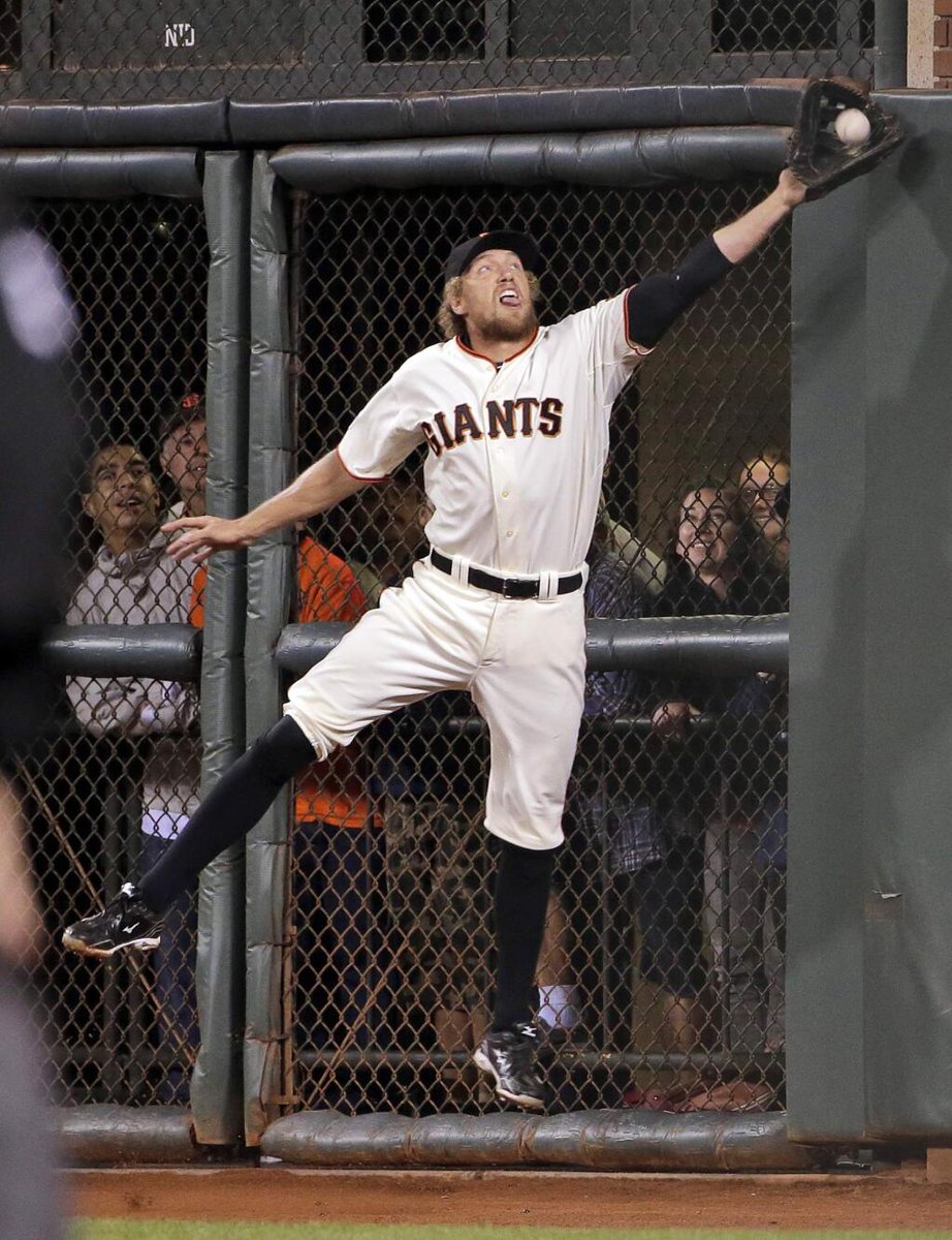 TodayIn2014SFG's tweet photo. On this date in 2014, Pence meets fence.
#SFGiants #2014SFG https://t.co/l7ClTKP8OJ