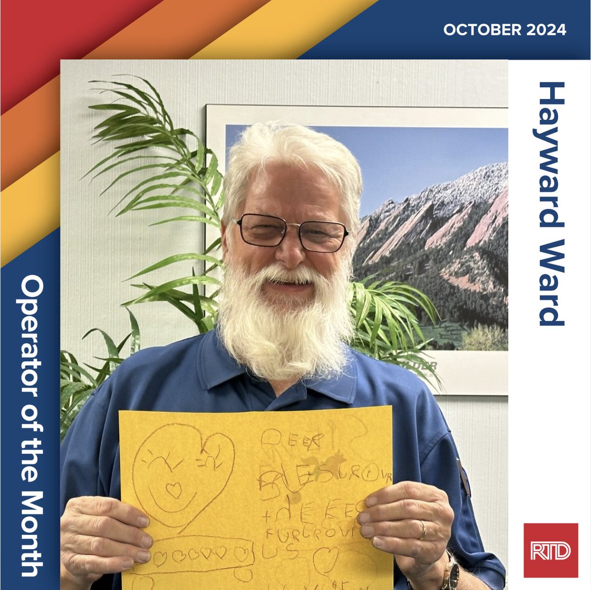 RideRTD's tweet photo. Meet our October #OperatoroftheMonth, Hayward Ward! He's been a a bus operator for 9 years and loves driving route AB! Check out his Q&A 👉 https://t.co/MkJVLKUWf1 https://t.co/vvYZtwlZ1H