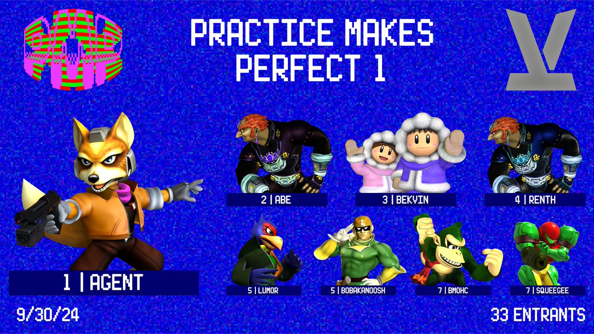 Congratulations to the top 8 of our first ever Practice Makes Perfect!

start.gg/tournament/pra…