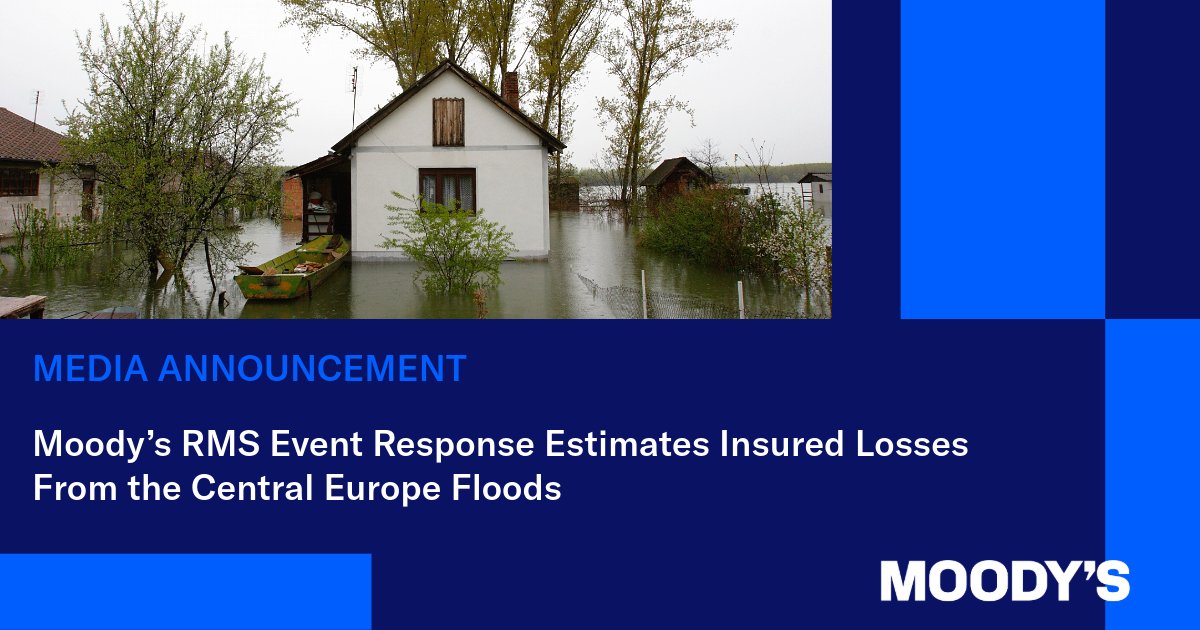 📢 MEDIA ANNOUNCEMENT 📢

Moody’s RMS Event Response Estimates Insured Losses from the Central Europe Floods

🗞 Read the full announcement here: rms.com/newsroom/annou…

#flood #europe #austria #czechrepublic #poland #reinsurance #insurance #riskmanagement #ils #insurancenews