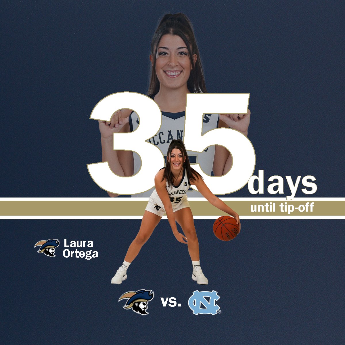 🚨𝐓𝐇𝐄 𝐂𝐎𝐔𝐍𝐓𝐃𝐎𝐖𝐍 𝐁𝐄𝐆𝐈𝐍𝐒 ⏲️

We are 𝗟𝗮𝘂𝗿𝗮 𝗢𝗿𝘁𝗲𝗴𝗮 days away from tip-off in Chapel Hill! 🏀🪜

#ClimbTheLadder // #BucStrong
