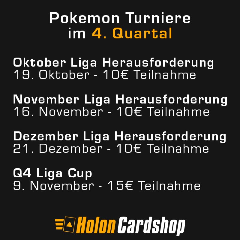 holoncardshop's tweet photo. Die Pokemon Events im 4. Quartal 🙌🏻

#holoncardshop #pokemon #playpokemon #organizedplay https://t.co/4accYPqyRY