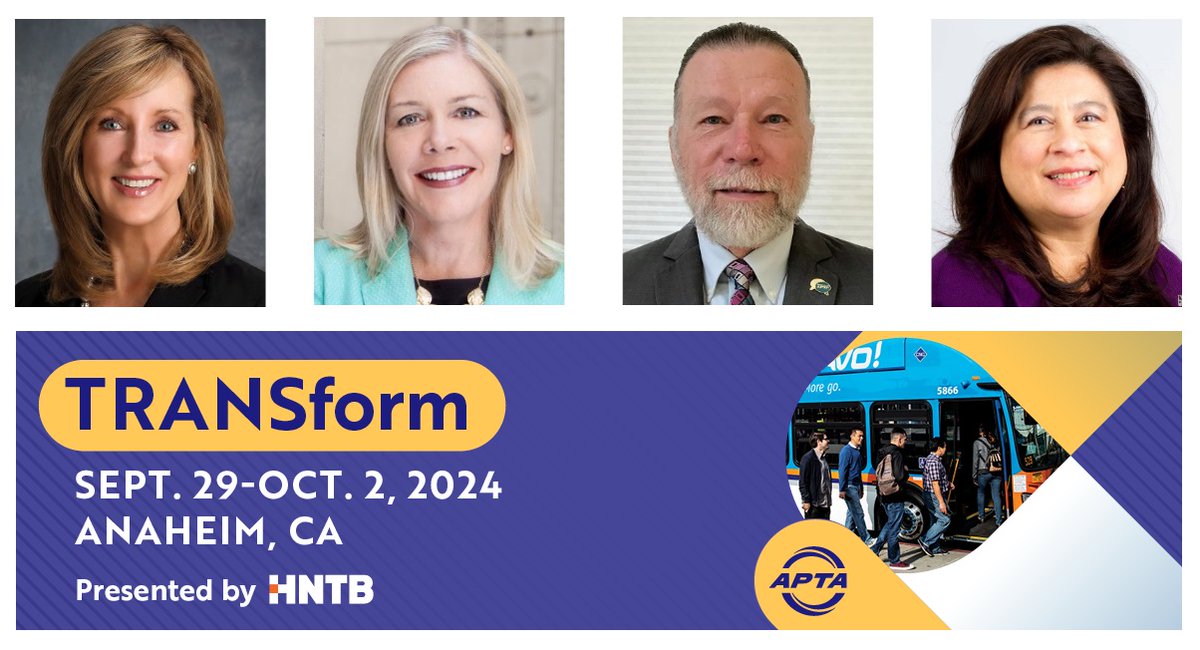 APTA (@apta_info) on Twitter photo Meet the new APTA Officers! APTA members voted for the 2024-2025 slate of officers during this week's #APTAtransform24.
APTA chair for 2024-2025 is MJ Maynard, CEO, <a href="/RTCSNV/">RTC Southern Nevada</a> in Las Vegas and vice chair is Leanne Redden, executive director of <a href="/RTA_Chicago/">RTA Chicago</a>> aptapassengertransport.com/meet-the-apta-… Meet the new APTA Officers! APTA members voted for the 2024-2025 slate of officers during this week's #APTAtransform24.
APTA chair for 2024-2025 is MJ Maynard, CEO, <a href="/RTCSNV/">RTC Southern Nevada</a> in Las Vegas and vice chair is Leanne Redden, executive director of <a href="/RTA_Chicago/">RTA Chicago</a>> aptapassengertransport.com/meet-the-apta-…