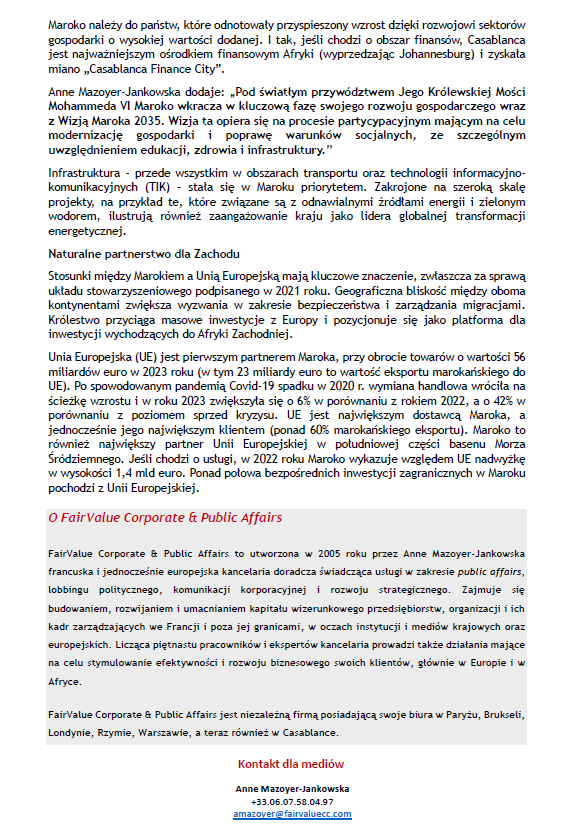 FairValue_EU's tweet photo. Komunikat prasowy🗞️

@FairValue_EU ogłasza otwarcie F.V. Corporate &amp; Public Affairs Maroko w Casablance. 🇪🇺🇲🇦 https://t.co/CqYTz4yQS1