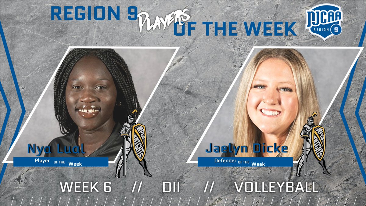 Region 9 Volleyball announced the "Players-of-the-Week" for Division II – Congratulations to Nya Lual and Jaelyn Dicke, both from North Platte Community College
<a href="/NPCCKnights/">NPCC Athletics</a>
<a href="/npcc_volleyball/">NPCC Knights Volleyball</a>

- read more at region9athletics.com/general/2024-2…