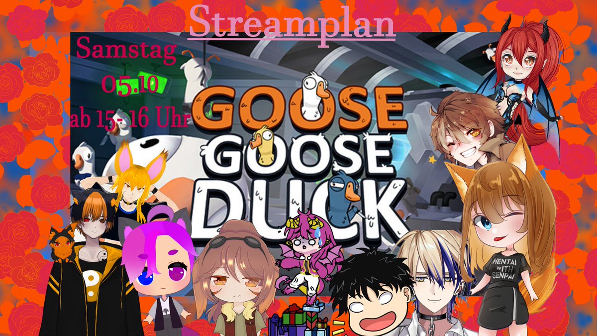 Kensuke_Tenshi @NonkiKon🦊 🇩🇪 GERVTuber (@kensuke_tenshi) on Twitter photo Guten Abend ihr Cutis -^.^-
Am Samstag den 05.10.24 Streame ich in mein Gb rein. 2 - Punkt auf der Liste.
Goose Goose Duck von 15 – ca 16 Uhr mit den Gästen <a href="/TefluVT/">TefluVT | Cat VTuber</a> <a href="/Senpaidarki/">senpai darki vtuber 🏳️🌈</a> <a href="/taschenfoxCrstl/">Taschenfuchs Crystal | 2D Debut 2025 hopefully qwq</a> <a href="/HenneX_VT/">HenneX 🔥 VGalaxy</a> <a href="/xBahamutx121/">xBahamutx121</a> <a href="/RelYaru/">Rel Yaru</a> <a href="/Kiraila/">Kiraila ❤️🔥💋</a> <a href="/Argonate_art/">ArgonateVT 🏕 FITNESS ARC</a> @DraconiusTiamat Guten Abend ihr Cutis -^.^-
Am Samstag den 05.10.24 Streame ich in mein Gb rein. 2 - Punkt auf der Liste.
Goose Goose Duck von 15 – ca 16 Uhr mit den Gästen <a href="/TefluVT/">TefluVT | Cat VTuber</a> <a href="/Senpaidarki/">senpai darki vtuber 🏳️🌈</a> <a href="/taschenfoxCrstl/">Taschenfuchs Crystal | 2D Debut 2025 hopefully qwq</a> <a href="/HenneX_VT/">HenneX 🔥 VGalaxy</a> <a href="/xBahamutx121/">xBahamutx121</a> <a href="/RelYaru/">Rel Yaru</a> <a href="/Kiraila/">Kiraila ❤️🔥💋</a> <a href="/Argonate_art/">ArgonateVT 🏕 FITNESS ARC</a> @DraconiusTiamat