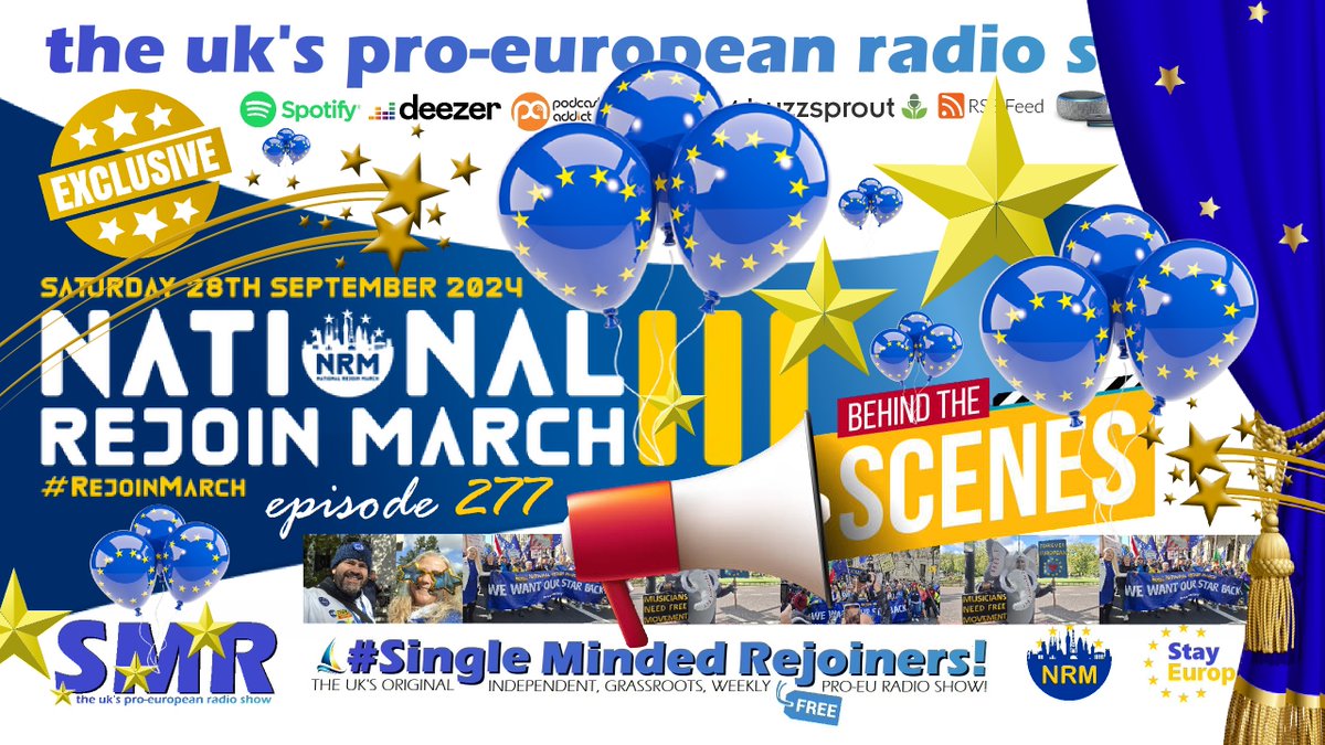SMR π§ Rejoin Radio π» (@smrrejoinradio) on Twitter photo NEW! Listen to this, <a href="/Keir_Starmer/">Keir Starmer</a> - our annual backstage pass, behind the scenes of <a href="/MarchForRejoin/">National Rejoin March</a> III in London! It's time to #RejoinEU
It's FREE! π linktr.ee/smrrejoinradio π§ but if you enjoy it, help us make #ProEU radio! Join us from just Β£1.50 via the above link! πͺπΊ NEW! Listen to this, <a href="/Keir_Starmer/">Keir Starmer</a> - our annual backstage pass, behind the scenes of <a href="/MarchForRejoin/">National Rejoin March</a> III in London! It's time to #RejoinEU
It's FREE! π linktr.ee/smrrejoinradio π§ but if you enjoy it, help us make #ProEU radio! Join us from just Β£1.50 via the above link! πͺπΊ