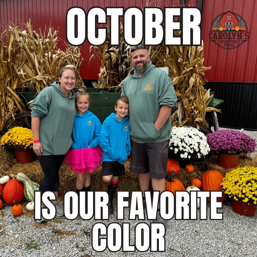 HAPPY OCTOBER 🎃 The weather is cooling off, the colors are changing and the pumpkins are ripe and ready for you to come and pick your favorite!  We're expecting PERFECT weather this coming weekend - get your tickets and come out for some quality, family fun!