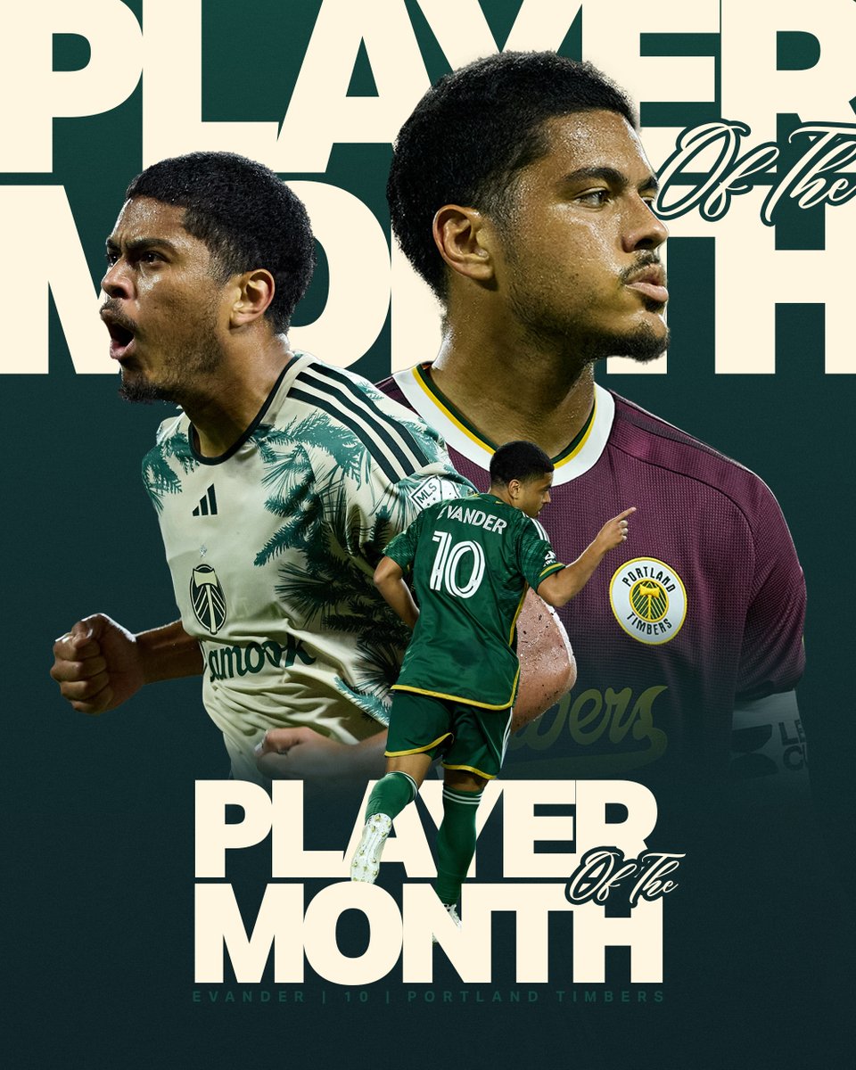 TimbersFC's tweet photo. Months of Magic 🪄

#RCTID's @oficialevander is named the @MLS Player of the Month for August &amp; September 👏

More: https://t.co/uyhCQo4PRE https://t.co/dKN8J2I3vt