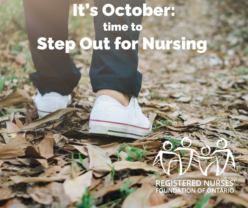 October is a great month for getting outside and enjoying the beauty of Fall in Ontario!  RNFOO invites you to walk, run or ride for Ontario nurses.  rnfoo.org/step-out-for-n…