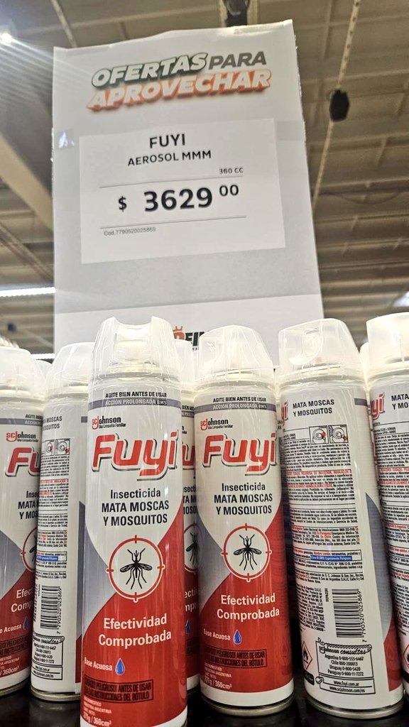 PreciosRosario2's tweet photo. #MosquitosEnRosario 🦟
📍 @super_lareina
💰 $1.176 Espirales 12 unidades
💰 $3.629 Insecticida #Fuyi
💰 $4.066 Repelente #Off
#FotoTestigo 📸 https://t.co/XLhK60zHXP