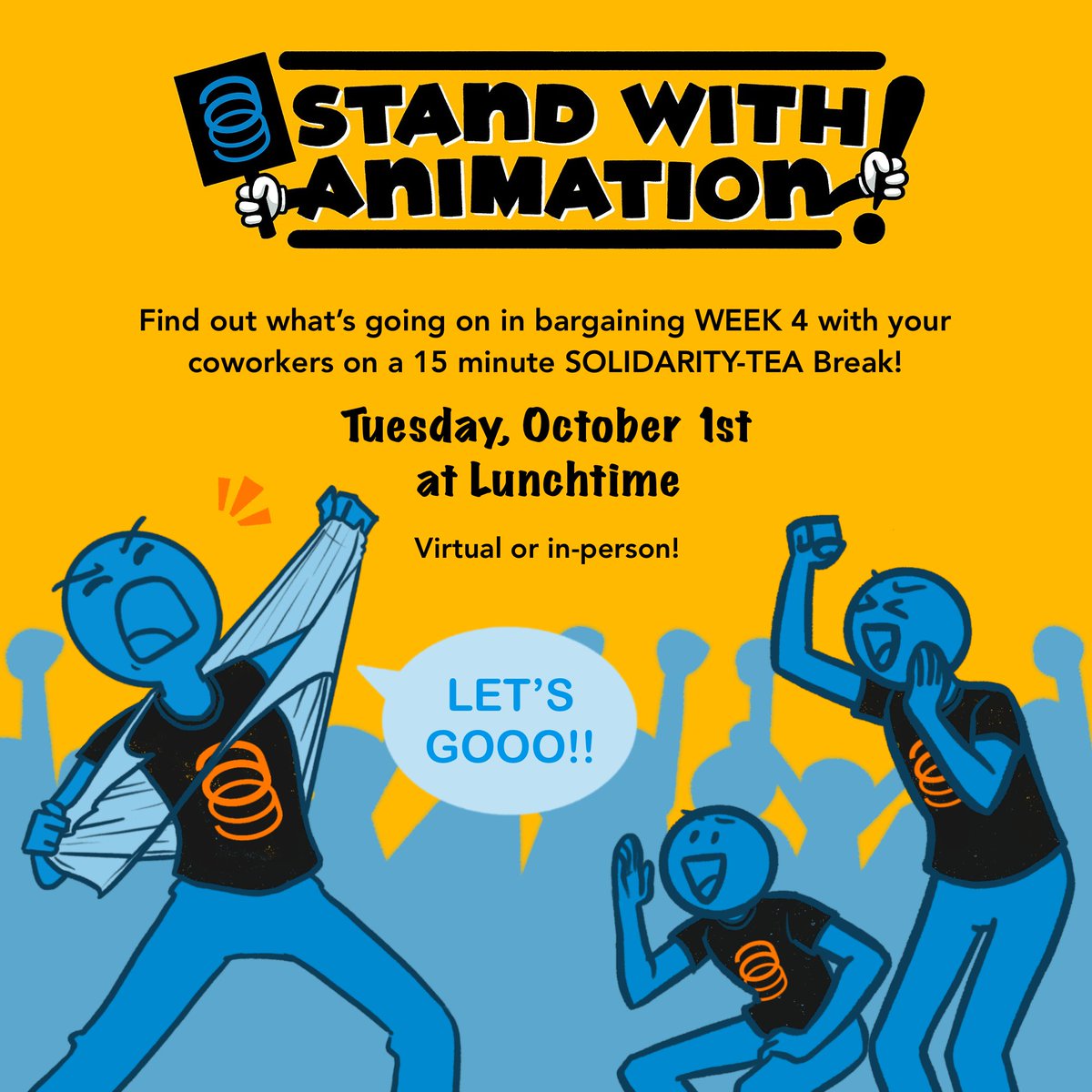 The Animation Guild // #WeAre839 (@animationguild) on Twitter photo It's time for another Solidari-Tea Break! Let's keep the momentum going and show the studios we just keep getting stronger! Email anim.solidaritea@gmail.com to join a virtual or IRL break at lunchtime today to support TAG's Negotiations Committee! #StandWithAnimation It's time for another Solidari-Tea Break! Let's keep the momentum going and show the studios we just keep getting stronger! Email anim.solidaritea@gmail.com to join a virtual or IRL break at lunchtime today to support TAG's Negotiations Committee! #StandWithAnimation