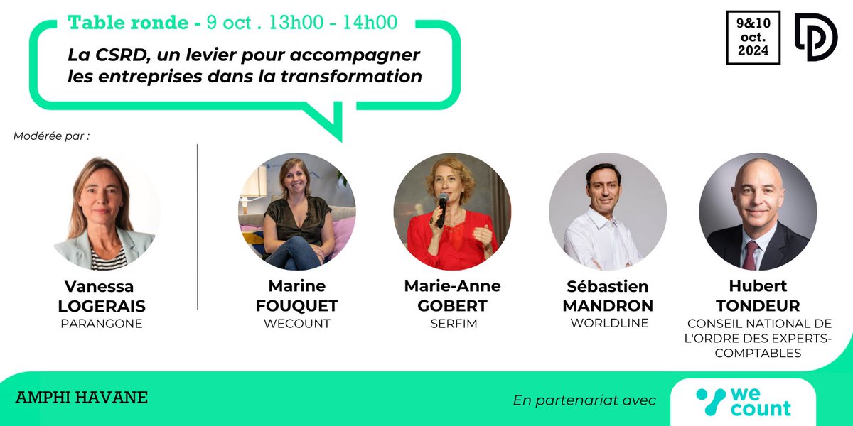 Plus qu'une simple obligation de reporting, la CSRD représente une opportunité pour les entreprises d'opérer une véritable transformation.🙌

📅Rdv le 9 octobre à 13h pour en parler !          
👉shorturl.at/TdVyt 

#PRODURABLE #economie #transitionecologique