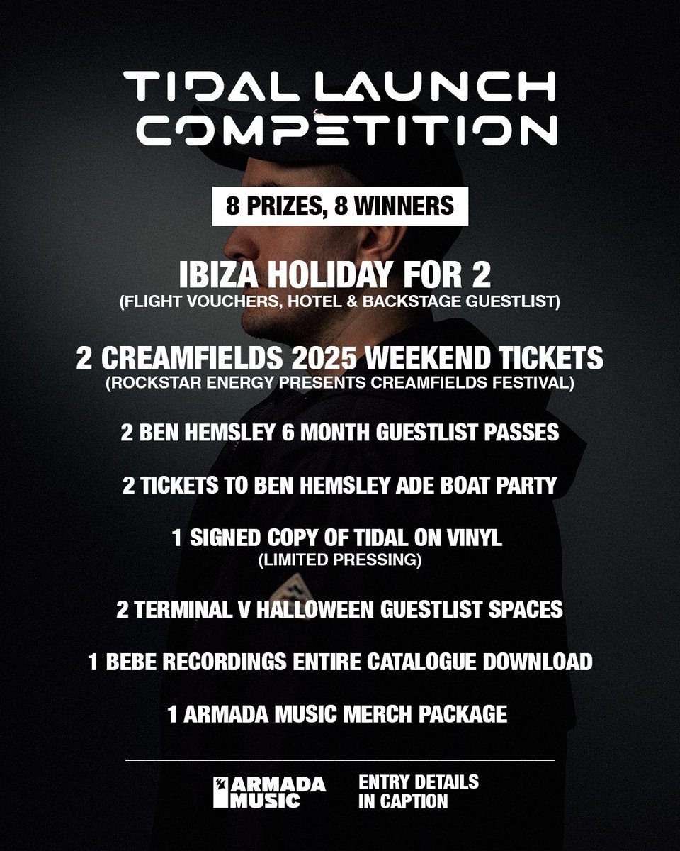 TIDAL COMPETITION💜

Tidal is out this friday and to celebrate am doing another comp for yous

to enter you must:
- Pre Save my track ‘Tidal’ using the link below
- ⁠Tag 2 mates in the comments
- ⁠Retweet this post

Good luck💜

armada.lnk.to/Tidal