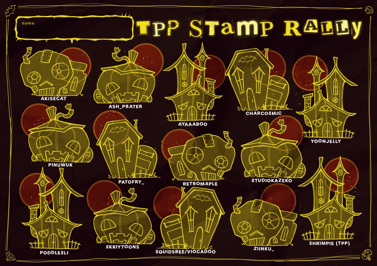 Happy (soon to be) Halloween everyone!~ 🎃

Tempurapura is BACK with another Halloween collab! 
🍤💙

This year 14 of our members will be participating in a Halloween themed Stamp Rally!

🎃⬇️ INFO BELOW ⬇️ 🎃