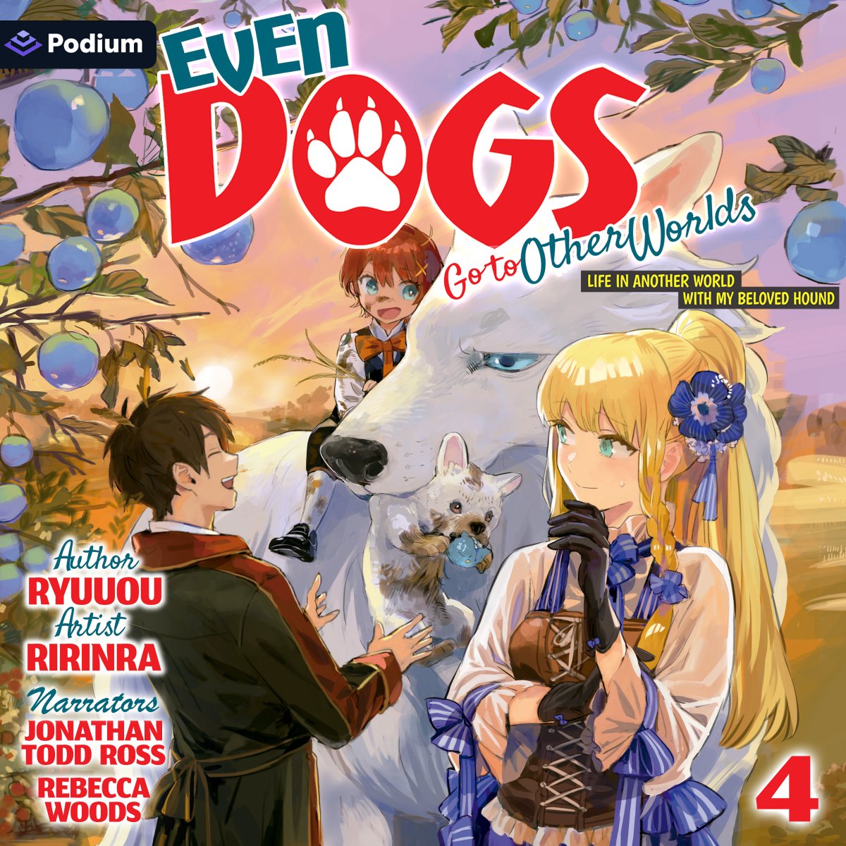 Even Dogs Go to Other Worlds: Life in Another World with My Beloved Hound Volume 4 is now out in #audiobook format! This volume has narration from both Jonathan Todd Ross and Rebecca Woods! Catch up on this #isekai series before Volume 5 comes out on 12/31/24.