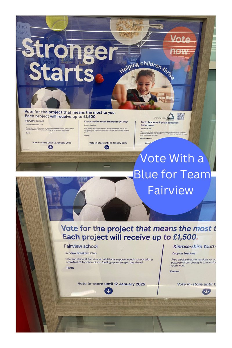 Next time you're at Tesco, don't forget to **Vote Blue for Fairview**! Every token counts, so let’s show our support and make a difference! 💙 Thanks 🔵