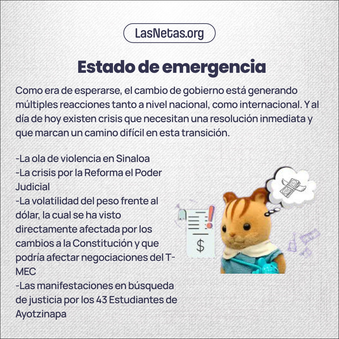 lasnetasorg's tweet photo. El día de hoy @Claudiashein toma protesta como presidenta de México, convirtiéndose en la primer mujer en dirigir el país en 200 años de historia. ¿Cómo termina el gobierno de AMLO? ¿Qué retos enfrenta Claudia? Aquí te platicamos #lasnetas: https://t.co/0rVk4wfLPn