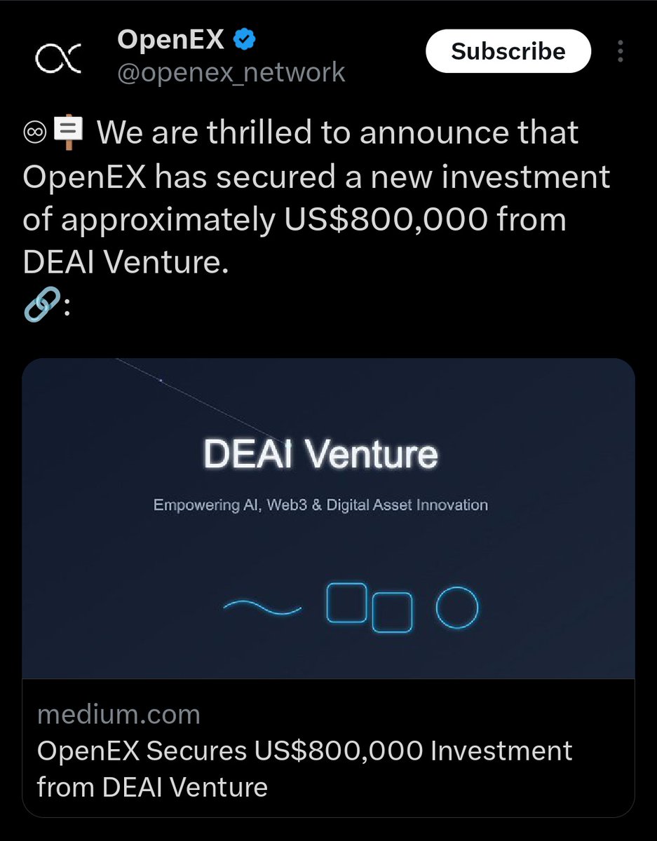 degenproalpha's tweet photo. $OEX has New Investment 📌 https://t.co/wVZZwoQ8yP