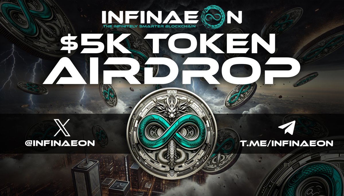 New airdrop: Infinaeon
Total Reward: $5,000 worth of tokens
Rate: ⭐️⭐️⭐️⭐️
Winners: 800 Random &amp; Top 50
Distribution: after TGE

Bot Airdrop Link: t.me/Infinaeonbot

#Airdrop #Airdrops #Airdropinspector #ETH #Infinaeon #Defi #TelegramGiveaway #TelegramAirdrop #TelegramBot