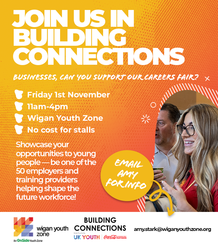 Join our Building Connections Careers Fair on Nov 1st, 11am-4pm! 🎯 Host a FREE stall to connect with young people (16-25) eager to kickstart their careers 💼✨

📧 Email Amy Stark amy.stark@wiganyouthzone.org to get involved! @ukyouth <a href="/CocaColaEP/">Coca-Cola Europacific Partners</a> #CareersFair #FutureReady