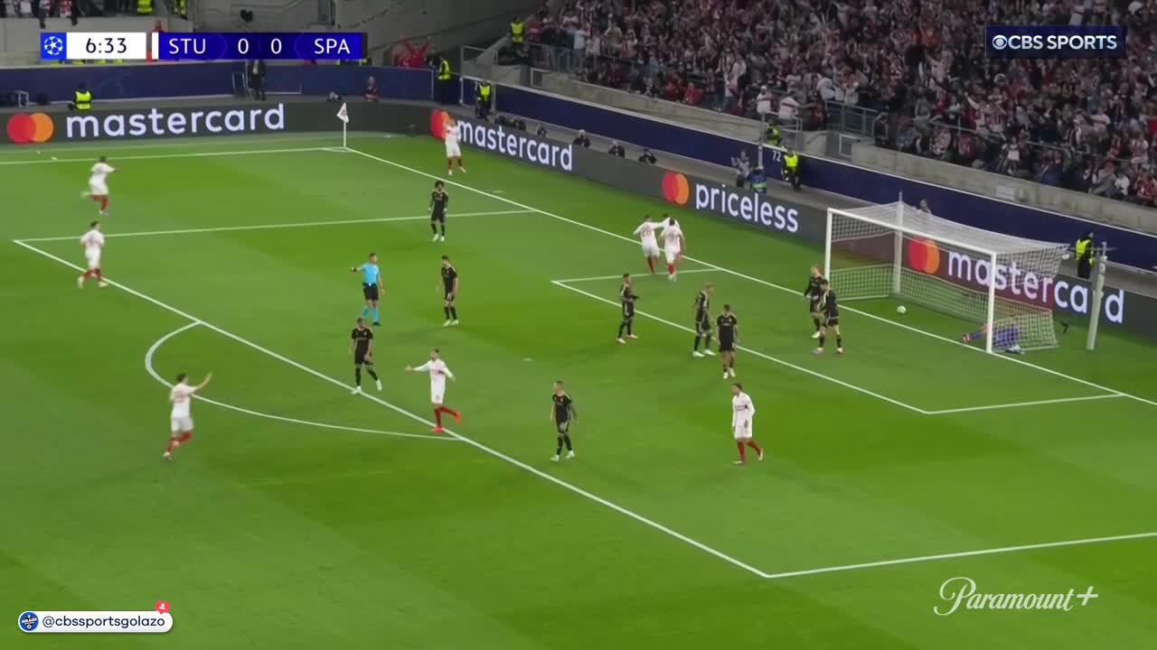 Stuttgart's Enzo Millot heads home after just 7 minutes in #UCL MD2  💥