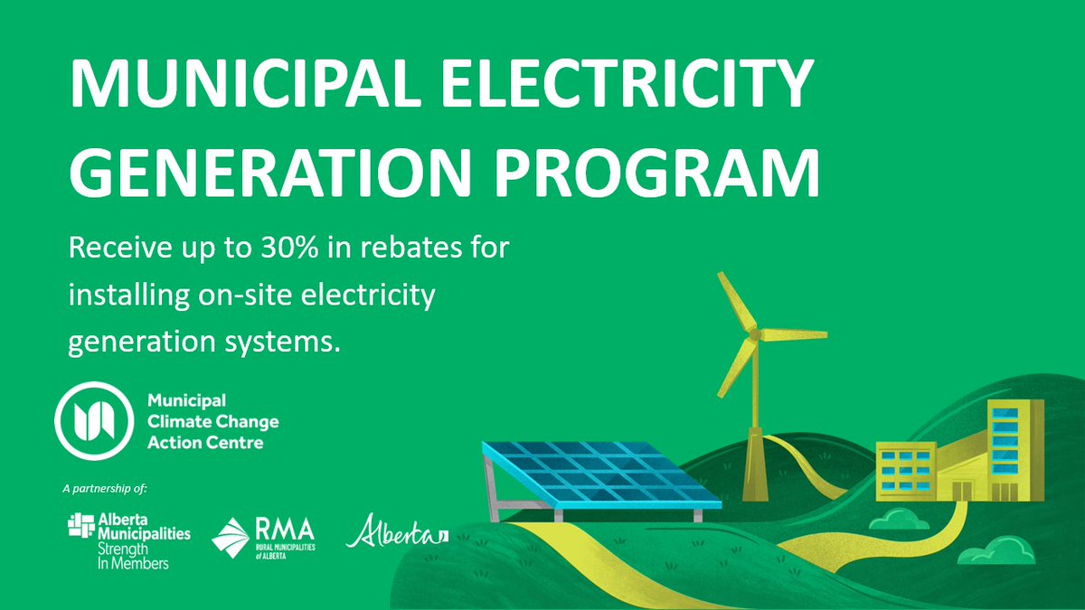 The Municipal Electricity Generation Program is now open! Municipalities can receive up to 30% in rebates for installing on-site electricity generation systems such as roof or ground-mounted solar and combined heat and power. Follow the link to learn more! mccac.ca/programs/munic…