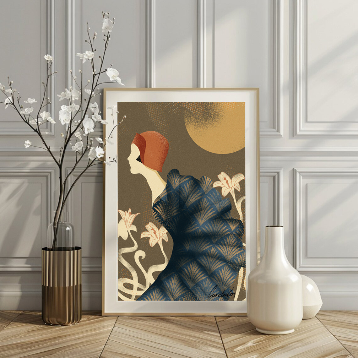 ZKardula's tweet photo. "The girl and the moon" inspire in the Style of Art Deco #cardula #artdeco #illustration #woman #gold # #elegant #fashion #flowers #moon #interiordetails #interiordeco #decoration #deco #interiordesign #decorationart #decorhome https://t.co/LN6mMiYLDx