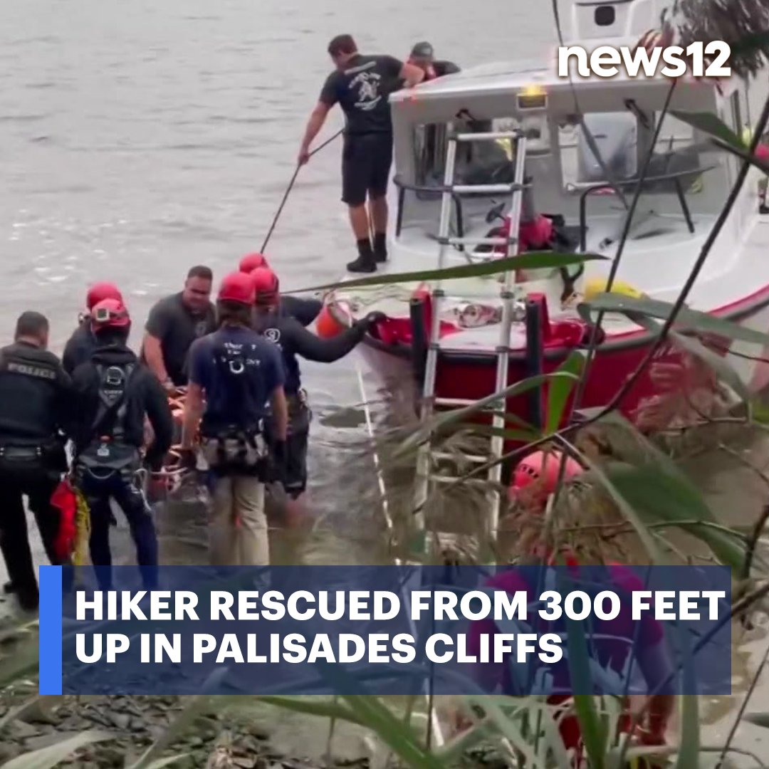 News12WC's tweet image. HIKER RESCUED: Two women called 911 after finding a man stranded 300 feet up the mountainside, off the Long Trail. The rescued hiker is recovering. - bit.ly/3N95Wos

#hiker #rescue #palisadescliffs #piermont