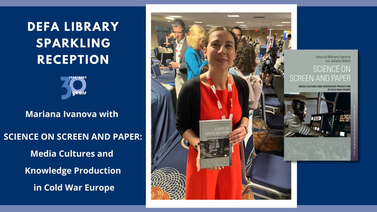 berghahnbooks's tweet photo. Spotted at our #DEFAlibrary reception on Friday, Mariana Ivanova with SCIENCE ON SCREEN AND PAPER: Media Cultures and Knowledge Production in Cold War Europe, edited by Ivanova (@UMassAmherst) & Scholz (@JS_edu_academic).
More book details: https://t.co/yyNEOo3vuL
#GSA24 https://t.co/nEAPPY8SrW