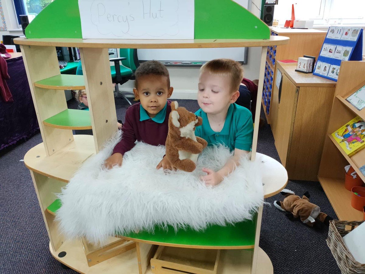 RK  enjoyed retelling the story of Percy and the Park Keeper using puppets.