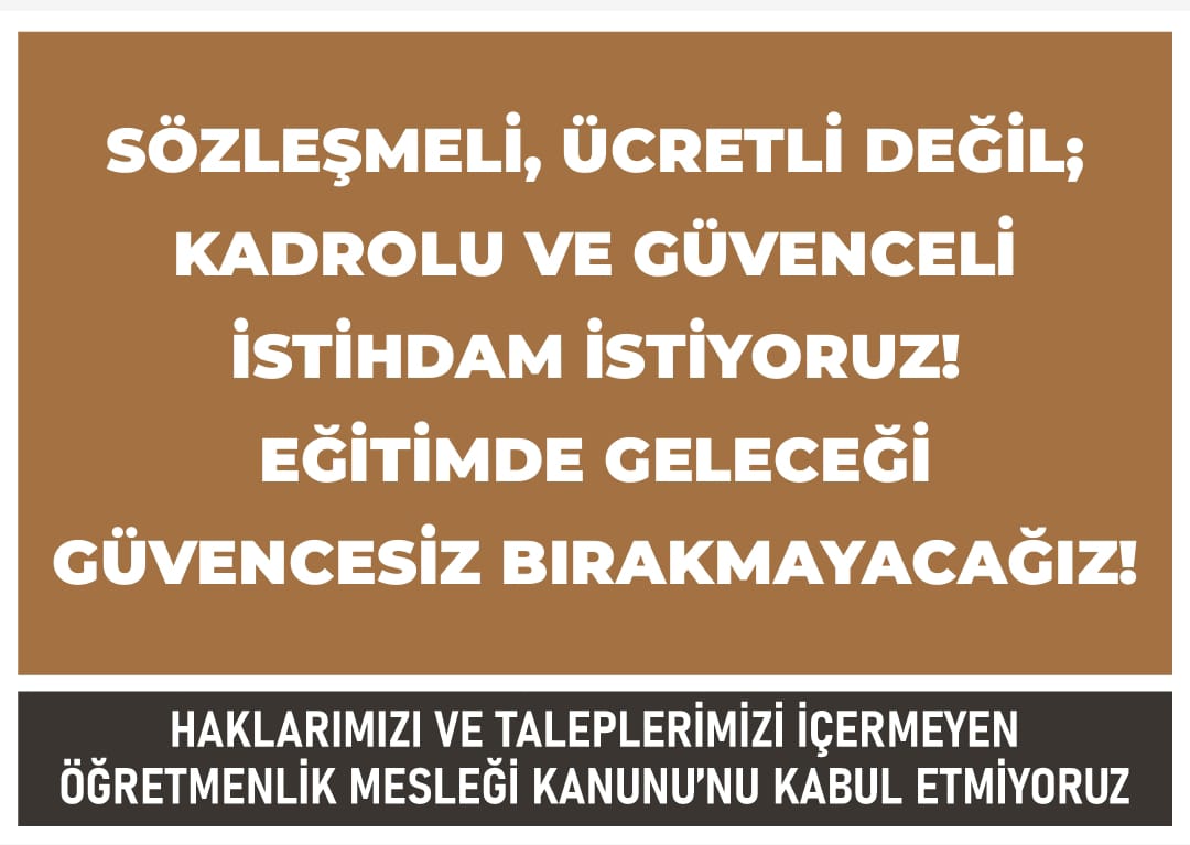 Mesleğimizin onuru için; #BuÖMKyıKabulEtmiyoruz