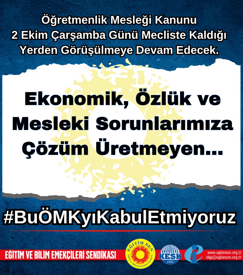 egitimsen's tweet photo. Ekonomik, özlük ve mesleki sorunlarımıza çözüm üretmeyen #BuÖMKyıKabulEtmiyoruz https://t.co/PxF8moMjrT