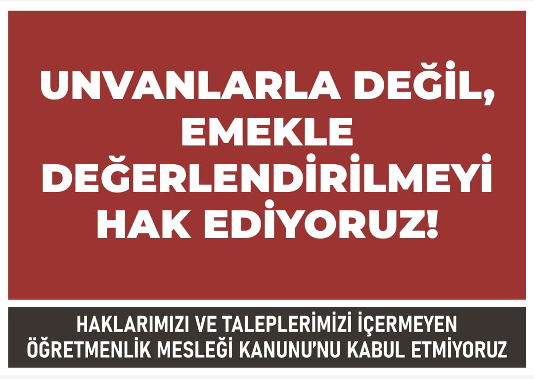Mesleğimizin onuru için; #BuÖMKyıKabulEtmiyoruz